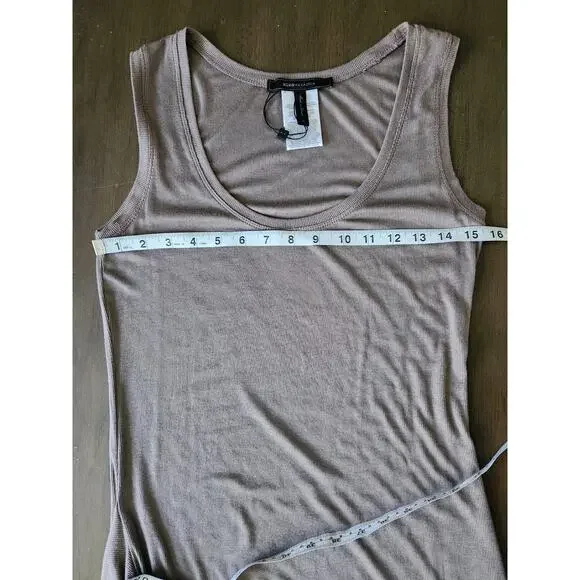Nwot Bcbgmaxazria Women's Taupe Ribbed Tank Maxi Dress With Side Slit Medium - Picture 6 of 7